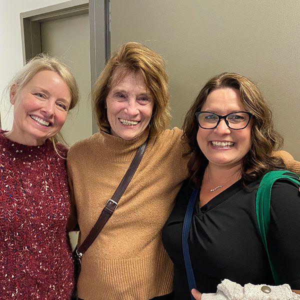 Tina Kelleher, on the right, with Susan Shields and Linda Miller